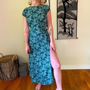 Green & White Urban Outfitters Midi Dress